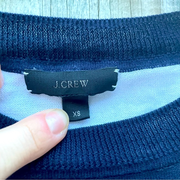 J Crew Block Striped Navy White Sweater XS - Picture 7 of 8